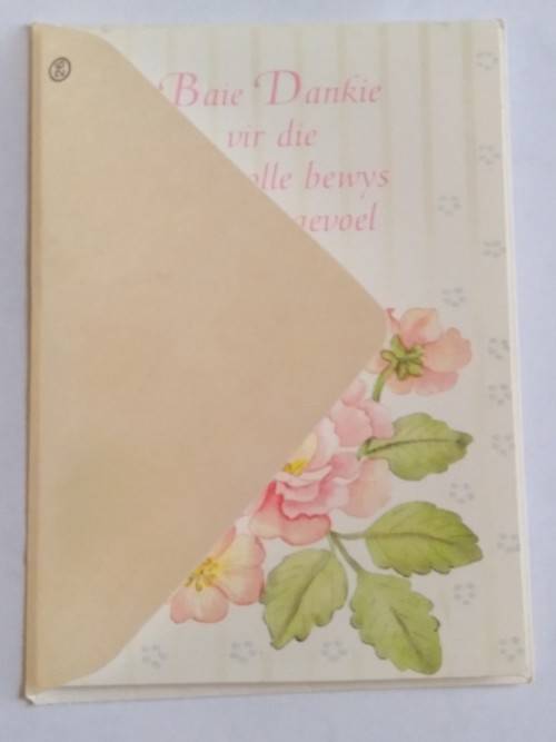 Clearance Sale - Dankie Simpatie Kaart +  Koevert   13.5cm x 8cm
