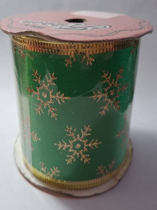 Christmas theme wired organza ribbon - Thick material