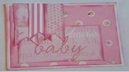 Handmade `Baby`  card + envelope 15.5cm x 11.5cm