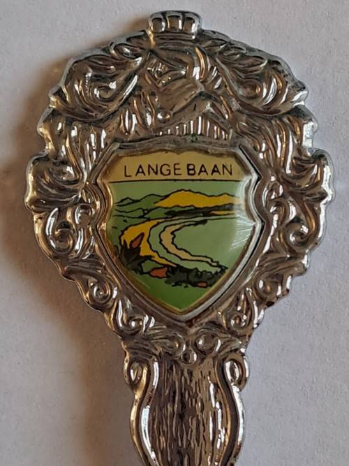Vintage souvenir spoon -Lange Baan  -  Blue fish