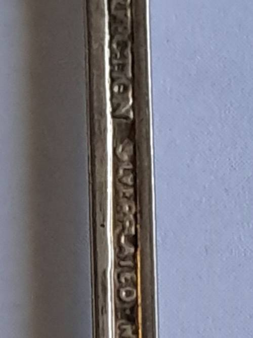 Vintage souvenir spoon -Blank plaque -  Flower indent -  Perfection silver plated - New Zealand