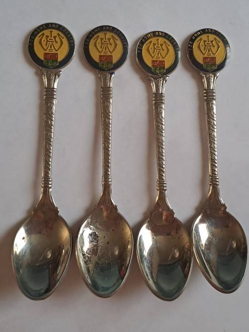 WW1 propaganda effort vintage souvenir spoon - Set of 4 spoons