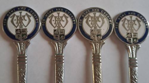WW1 propaganda effort vintage souvenir forks - set off 4 dessert forks
