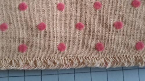Cotton frayed pink polka