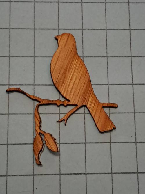 Wooden embellishments - bird on branch