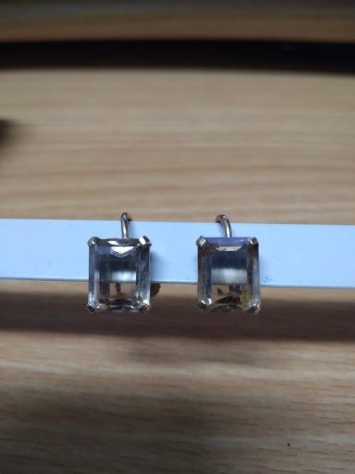 Vintage 9-carat Gold and Rhinestone Screw Back Earrings