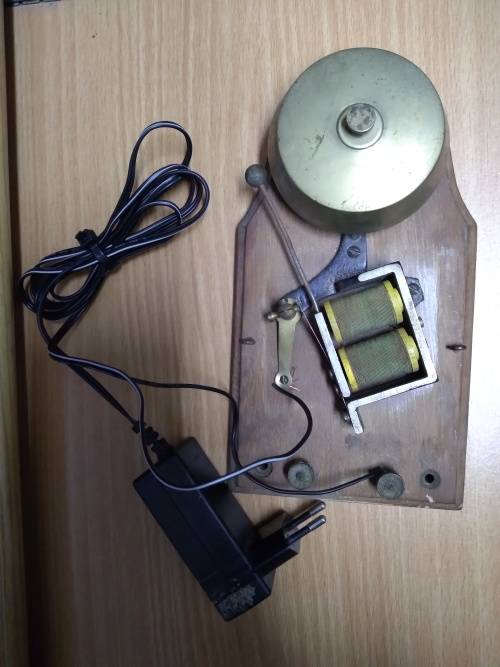 Vintage Electric Magnet Brass Alarm Bell, Refurbished