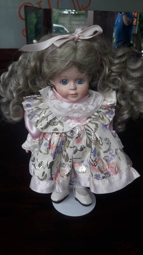 Pretty Pink Dress Porcelain Doll