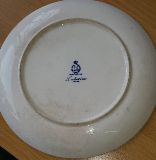VTG Nasco China Lakeview Blue Plate Hand Painted ~ Japan  41