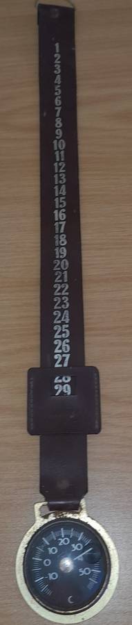 Leather Strap Calendar And Thermometer-Wall Hanging Calendar W/Slider