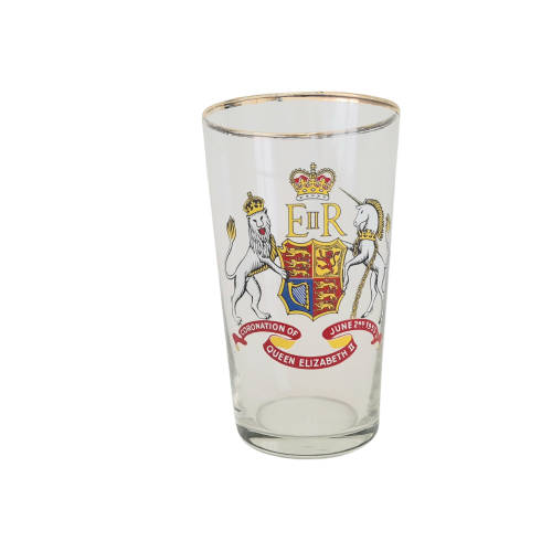 Vintage 1953 Queen Elizabeth II Coronation Glass