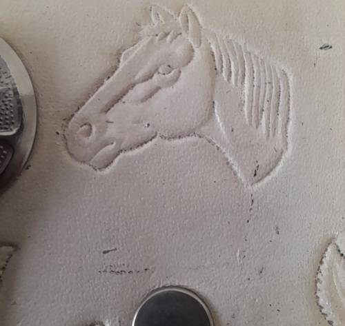 White Leather Wallet with Horse and Leaves Imprint