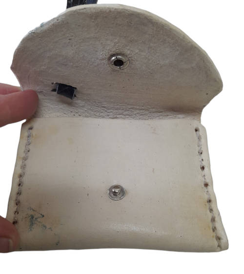 White Leather Wallet with Horse and Leaves Imprint