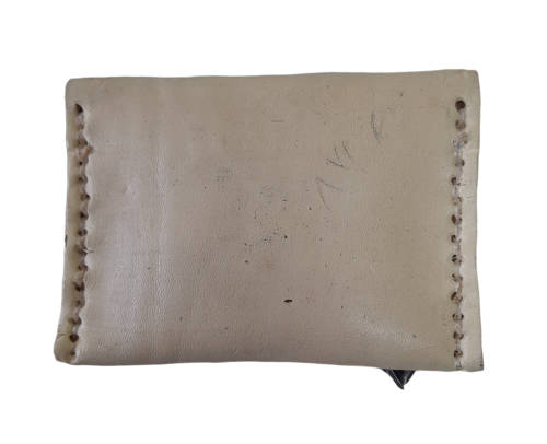 White Leather Wallet with Horse and Leaves Imprint