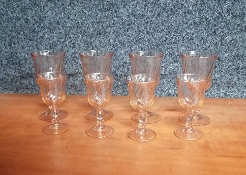 Arcoroc Rosaline Pink Swirl Glasses