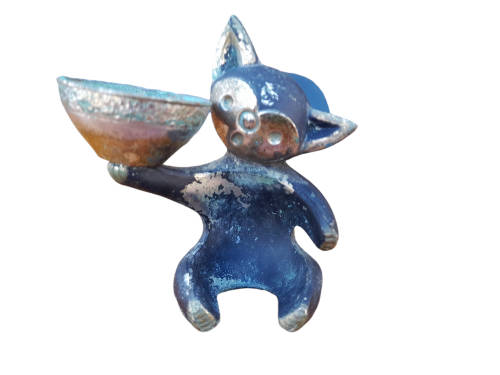 Vintage Brass Cat Ring Holder