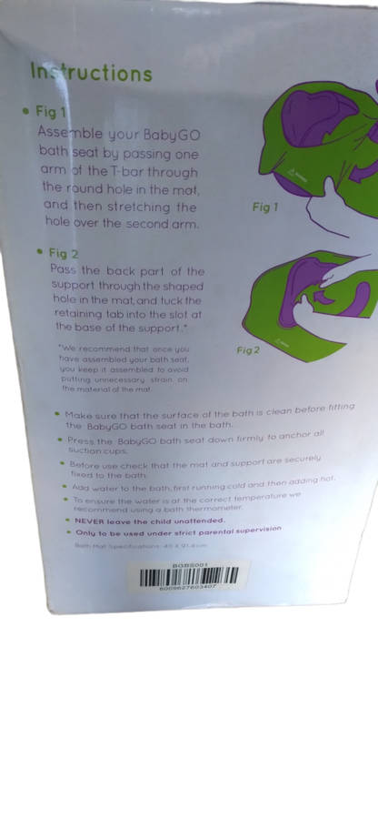 Baby Go Bath Seat and Mat - Pink 6M+