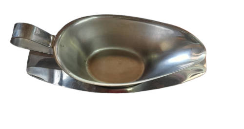 Vintage Stainless Steel Sauce Boat On Stand