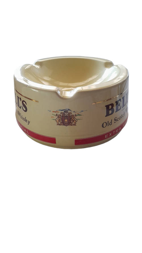Large Vintage Bell`s Old Scotch Whiskey Ceramic Pub Ashtray By Wade