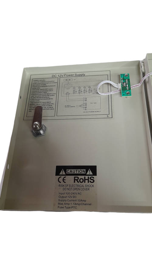 PWS 12V DC 18ch 10A Power Supply Box for CCTV Security Cameras, Fused 10 Amp