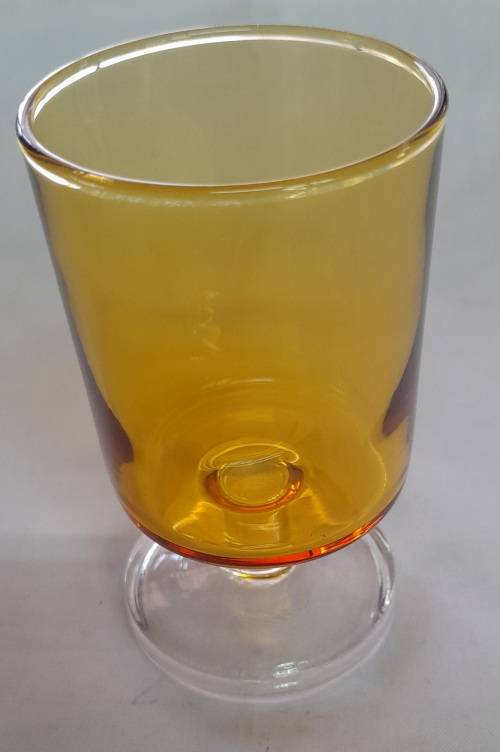Vintage French Amber Glasses Luminarc D`arques Durand Cavalier Sherry Wine Glasses Made In France