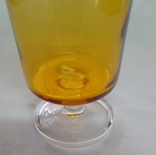 Vintage French Amber Glasses Luminarc D`arques Durand Cavalier Sherry Wine Glasses Made In France