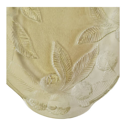 Luminarc France Arcoroc Chestnuts Relief Embossed Oval Glass Tray Plate Dish