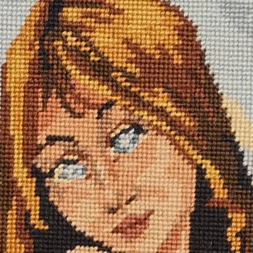Tapestry portrait - Naked lady in a forest during Sunset. Frame size 60cm x 75.5cm