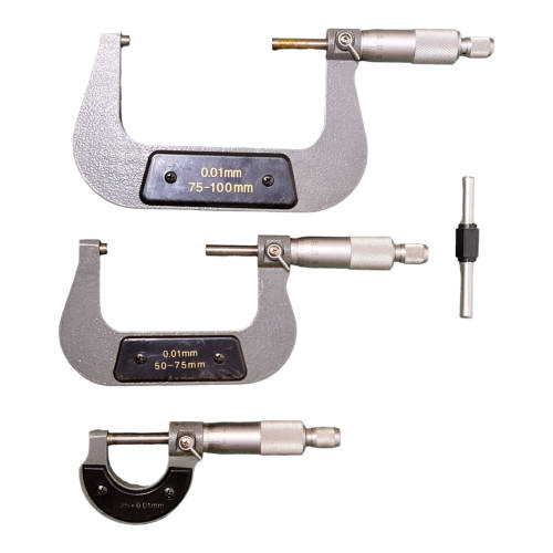 3 x Micrometers - 25-50mm & 50-75mm & 75-100mm, 0.01mm range