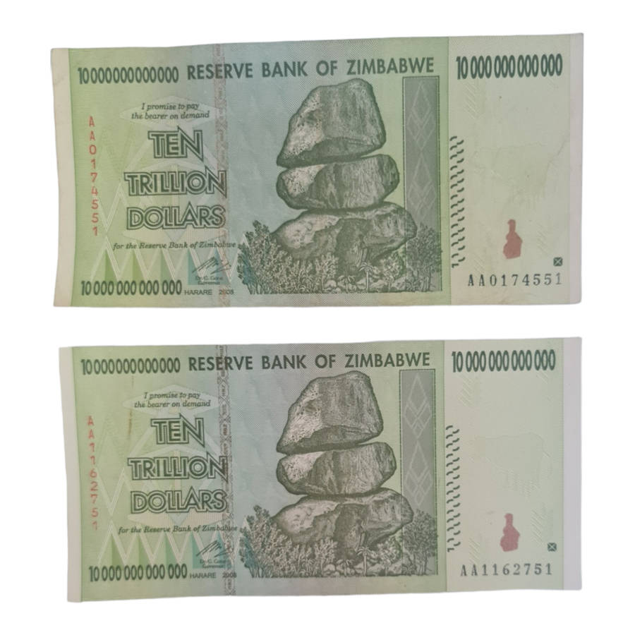 Zimbabwe 10,000,000,000,000 / ten trillion dollars 2008 banknote