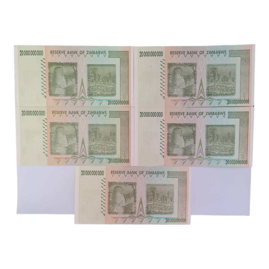 Banknote Zimbabwe Twenty Billion dollars.