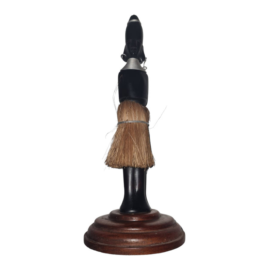 Vintage Hand Carved Wood Tribal African Figurine Grass Skirt