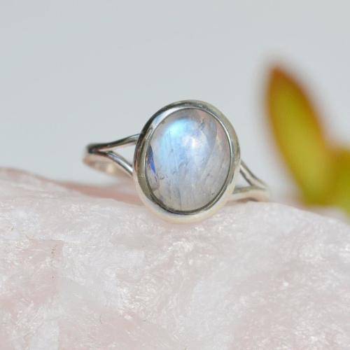 Rainbow Moonstone Ring