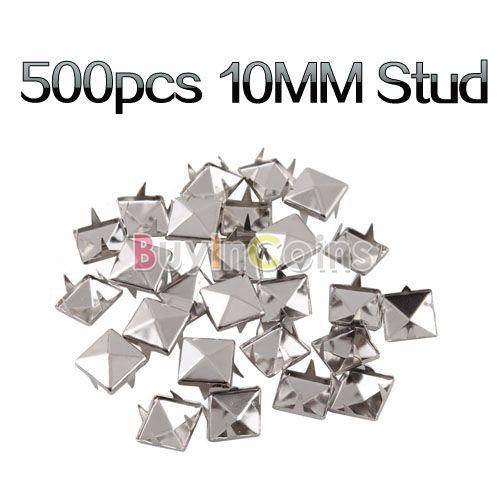 500PCS 10MM Pyramid Studs Spot Nickel Punk Rock Spike Heavy DIY Leather Craft