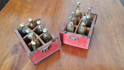 miniature Coca Cola, Pepsi Cola & Canada Dry bottles