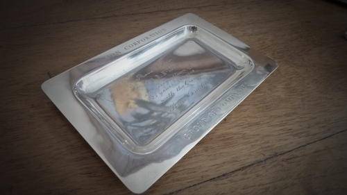 STERLING SILVER - PEN / DESK TRAY [WEIGHT: 193.9 GRAMS]