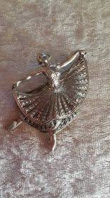 Vintage Sterling Silver Ballerina Brooch.