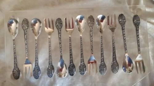 A Set of 12 Voortrekker Spoons And Forks Comemmoratting The 150 year Aniversary  (1838 - 1958)