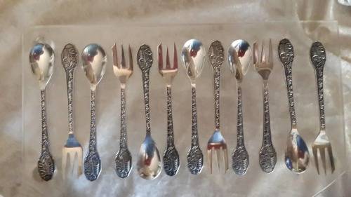 A Set of 12 Voortrekker Spoons And Forks Comemmoratting The 150 year Aniversary  (1838 - 1958)