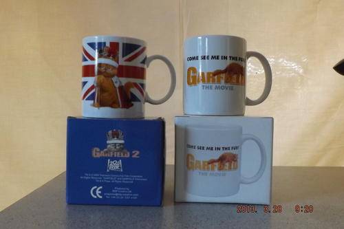 Boxed Garfield Presentation Mugs.