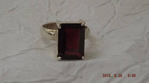 Beautiful Emerald Cut Garnet set in Sterling Silver.