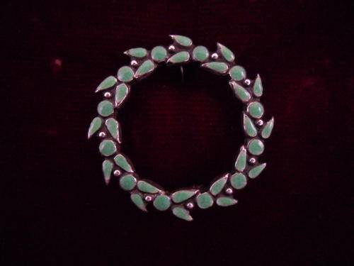 Fantastic Vintage Sterling Silver And Enamel Brooch.