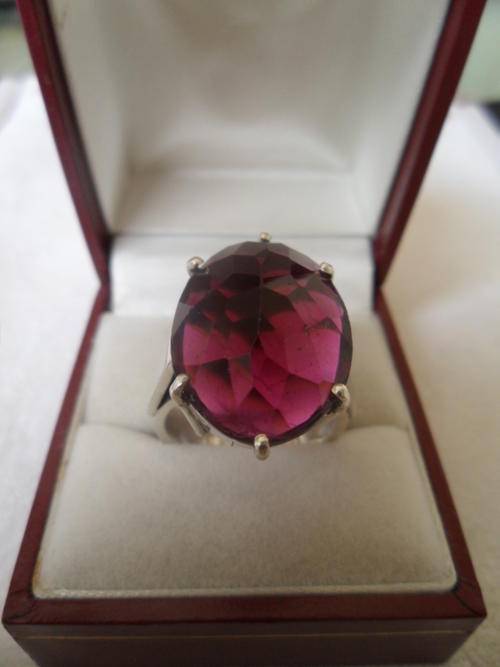 Stupendous Vintage Amythyst Set In Sterling Silver.