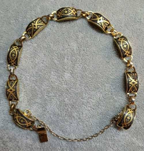 Vintage 1960`s Spanish Damascene Bracelet