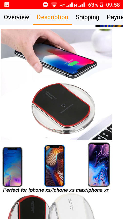 Qi phone wireless charger black