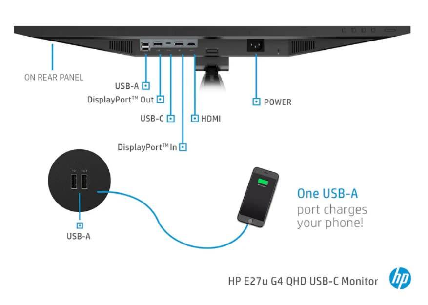HP E27u - G4 QHD - USB-C Monitor - 27` - Pristine Condition