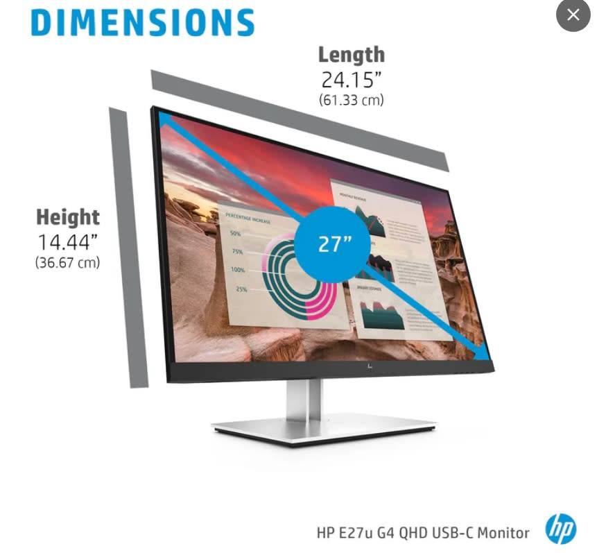 HP E27u - G4 QHD - USB-C Monitor - 27` - Pristine Condition