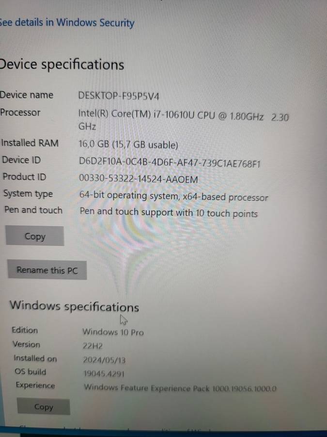 Dell Latitude 7210 - 2 in 1 - Touch Screen - i7 10thGen - 16GB Ram - 256GB SSD - Very Good Condition