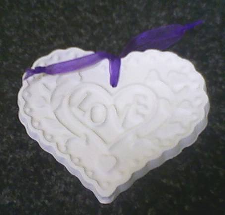 Lovely clay lavender scented hearts  - hang around the house or use as drawer scenting.