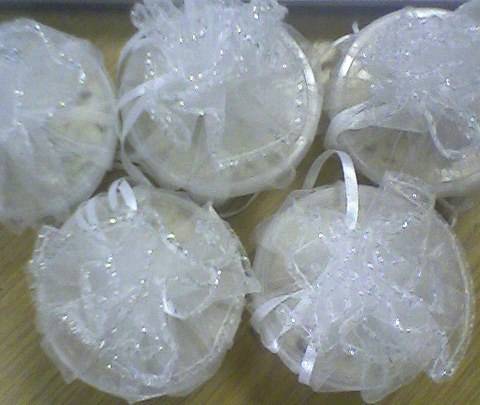 Lavender and Orange blossom sal scrub in white organza drawstring bag - lovely gift!